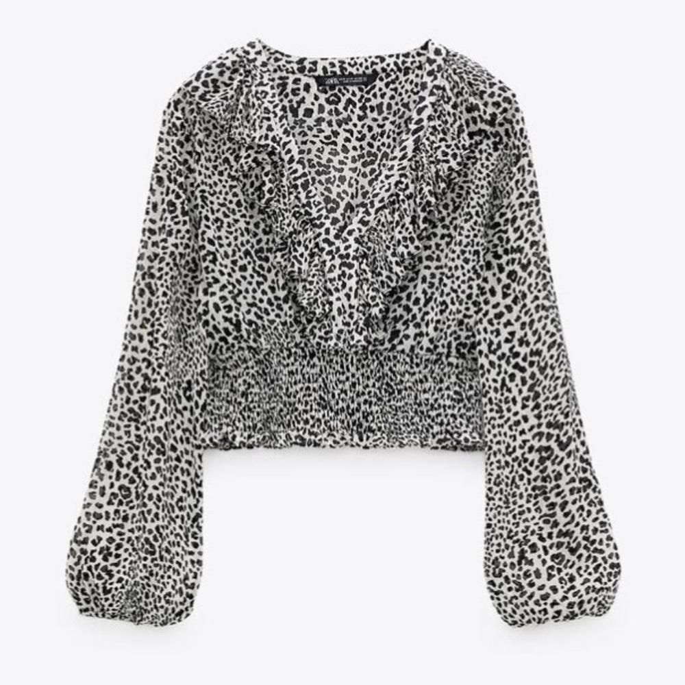 NWT Zara rouched crop blouse